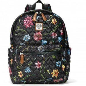 Brighton Heart to Heart KIRBY Backpack $365 WILD GARDEN FLOWERS QUILTED NWT XL
